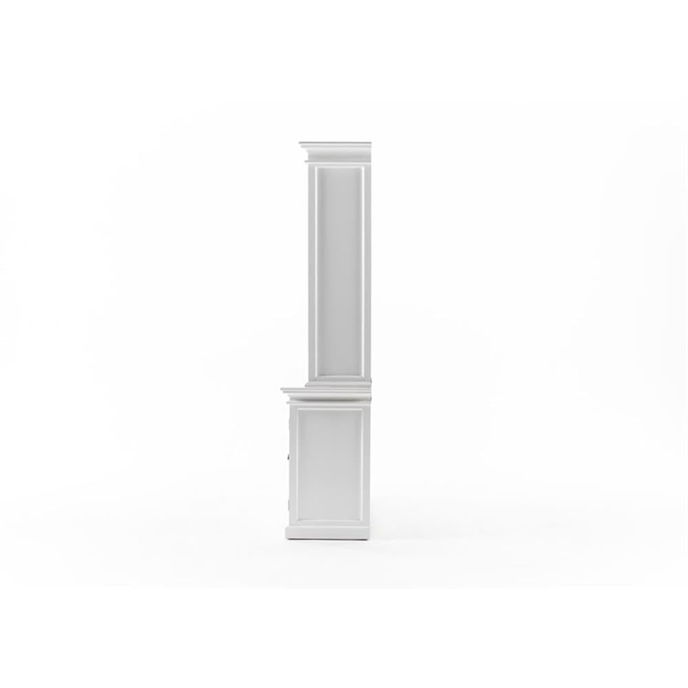 NovaSolo Hutch Unit with 4 Glass Doors Halifax Solid Wood in White