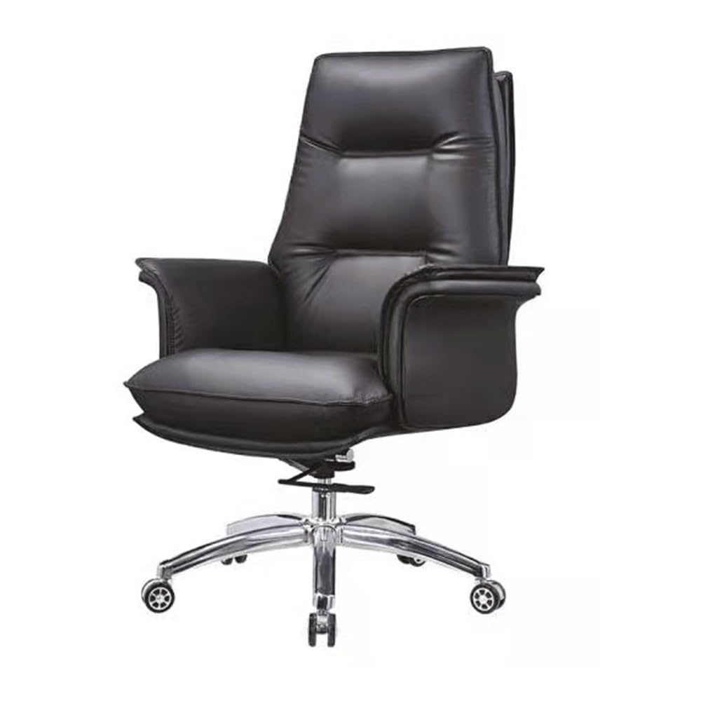 High-Back PU Leather Office Chair with Lumbar Support