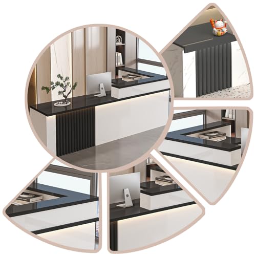 L-Shaped Reception Desk with Lockable Storage