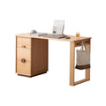Solid Wood Desk with Bookcase Storage