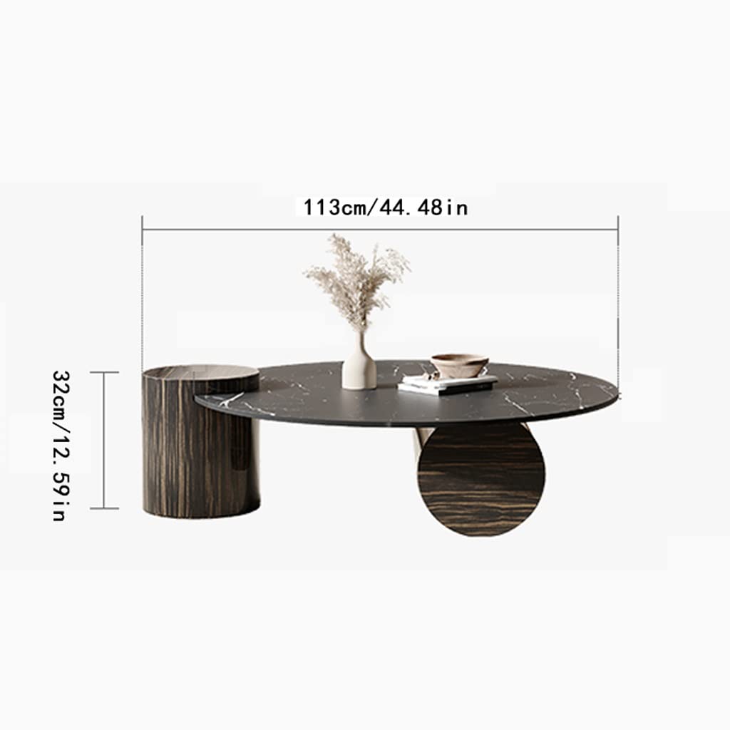 Retro Round Slate Coffee Table Set