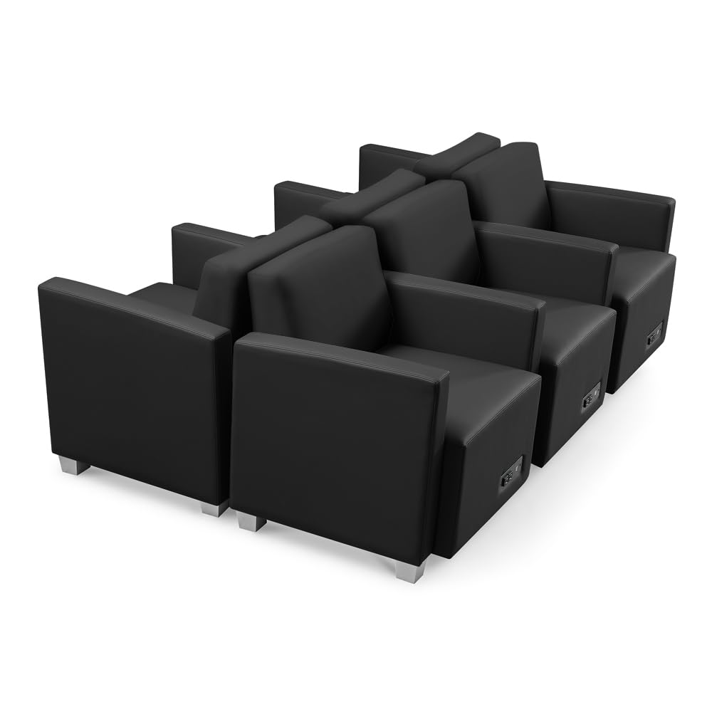 6-Piece Modular Reception Seating Set with AC Outlets