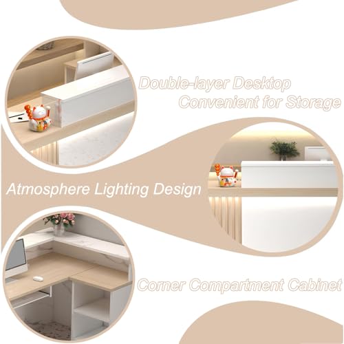 L-Shaped Reception Desk with Lockable Storage