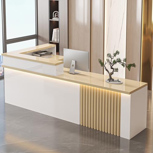 L-Shaped Reception Desk with Lockable Storage