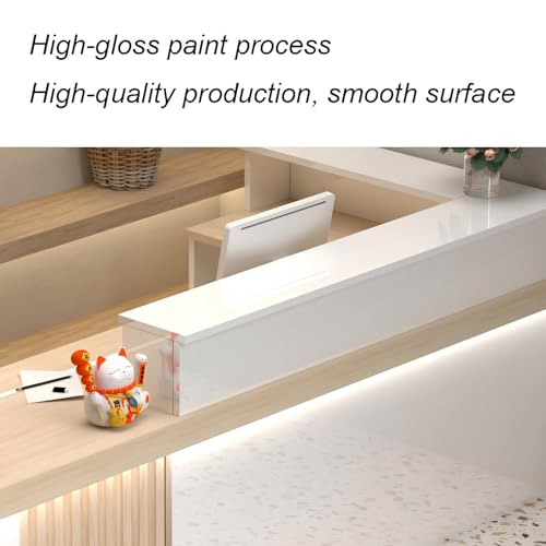 L-Shaped Reception Desk with Lockable Storage
