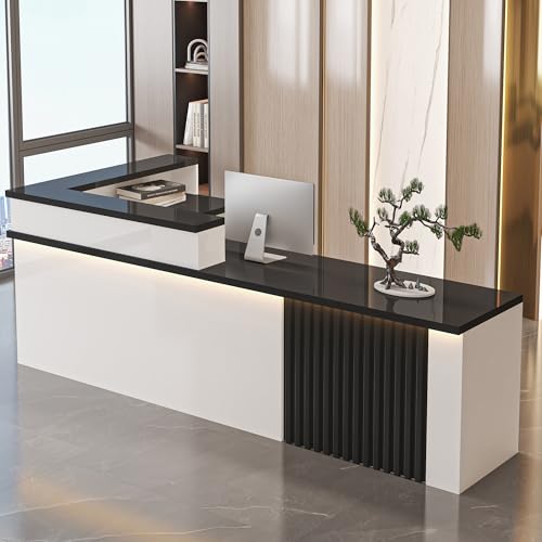 L-Shaped Reception Desk with Lockable Storage