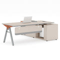 L-Shaped Executive Desk with File Cabinet