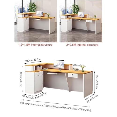 Compact L-Shaped Reception Desk with Lockable Drawers