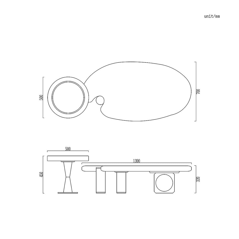 Modern Sculptural Coffee Table Set