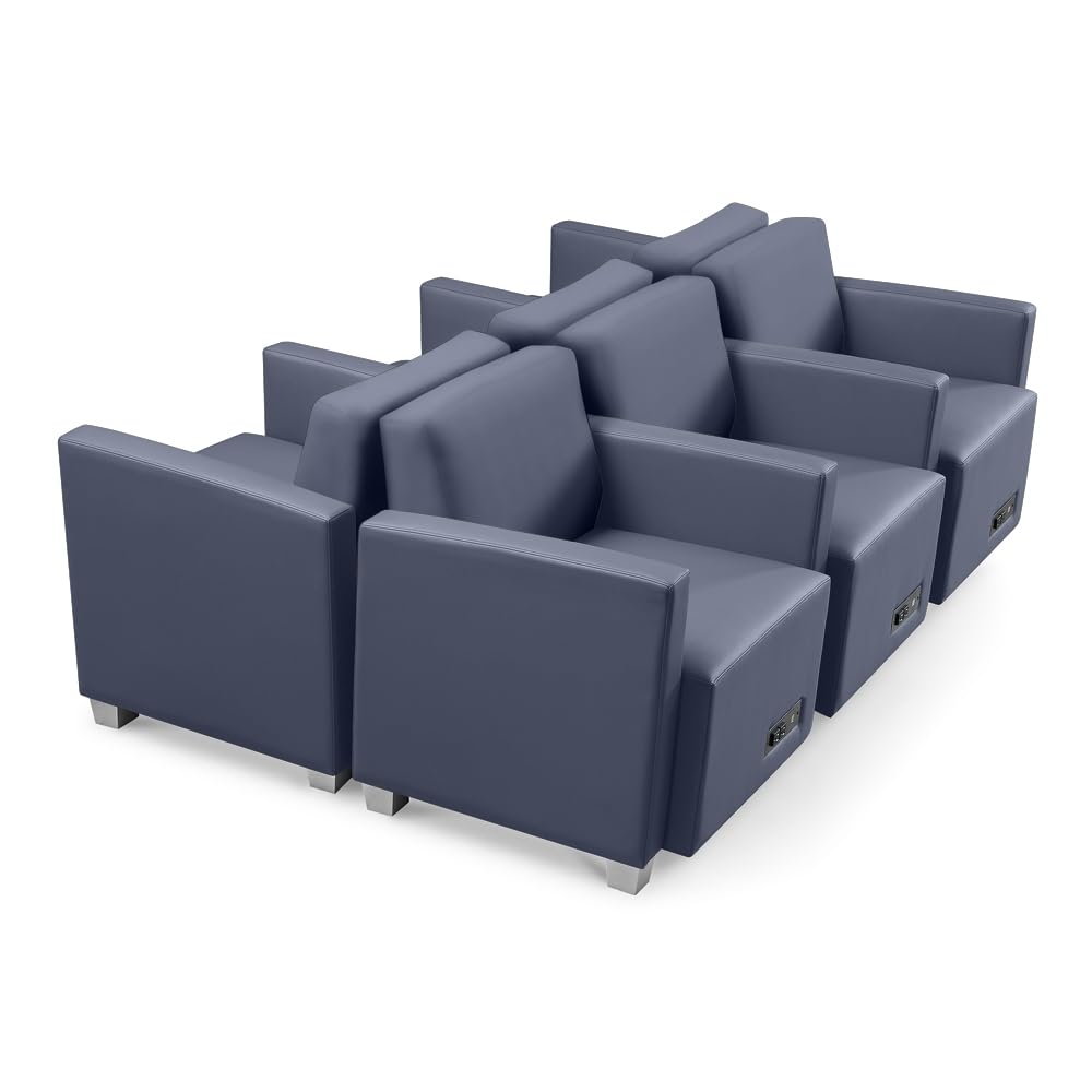 6-Piece Modular Reception Seating Set with AC Outlets