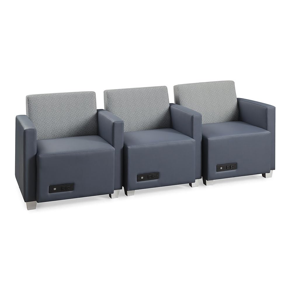 6-Piece Modular Reception Seating Set with AC Outlets
