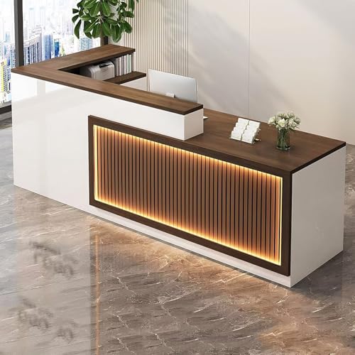 Compact L-Shaped Reception Desk with Lockable Drawers