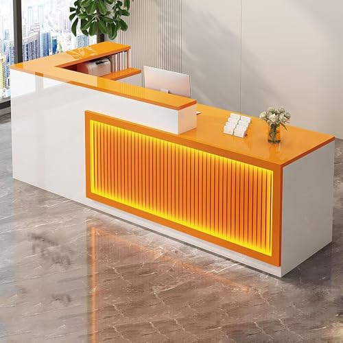 Compact L-Shaped Reception Desk with Lockable Drawers
