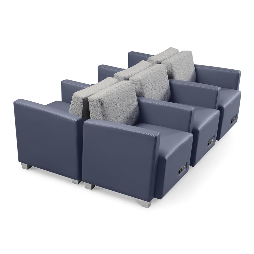 6-Piece Modular Reception Seating Set with AC Outlets