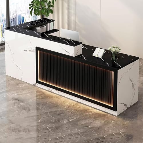 Compact L-Shaped Reception Desk with Lockable Drawers