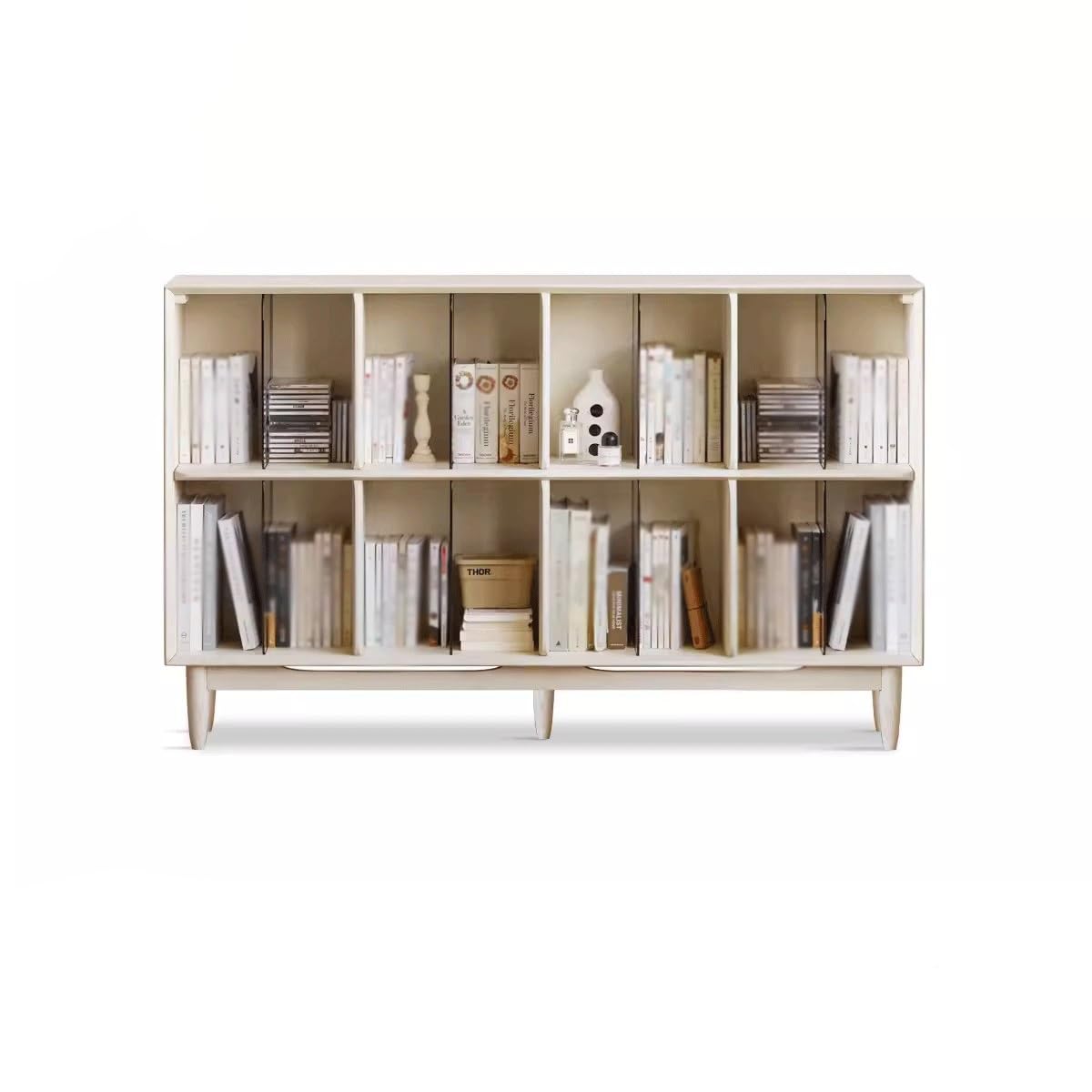 Solid Wood Open Bookcase Storage Shelf