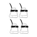 4-Piece Stackable Reception Chairs with Armrests