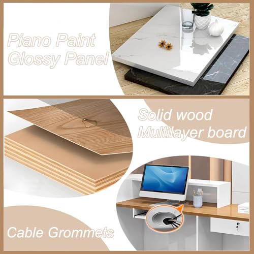 L-Shaped Reception Desk with Lockable Storage