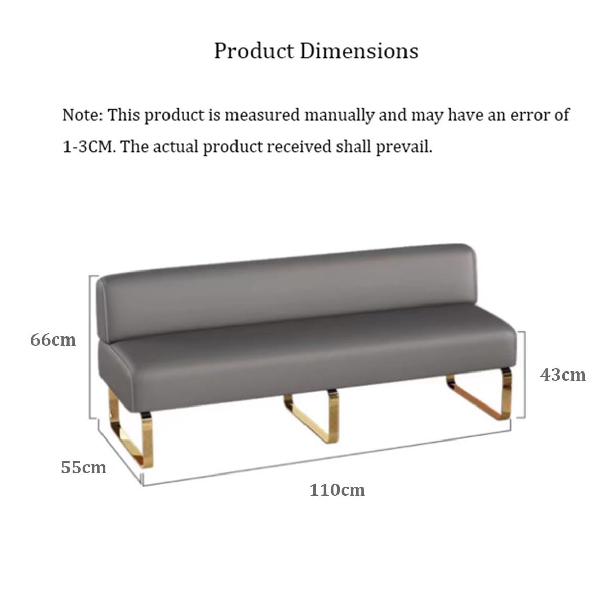 Reception Bench with Backrest for Waiting Areas