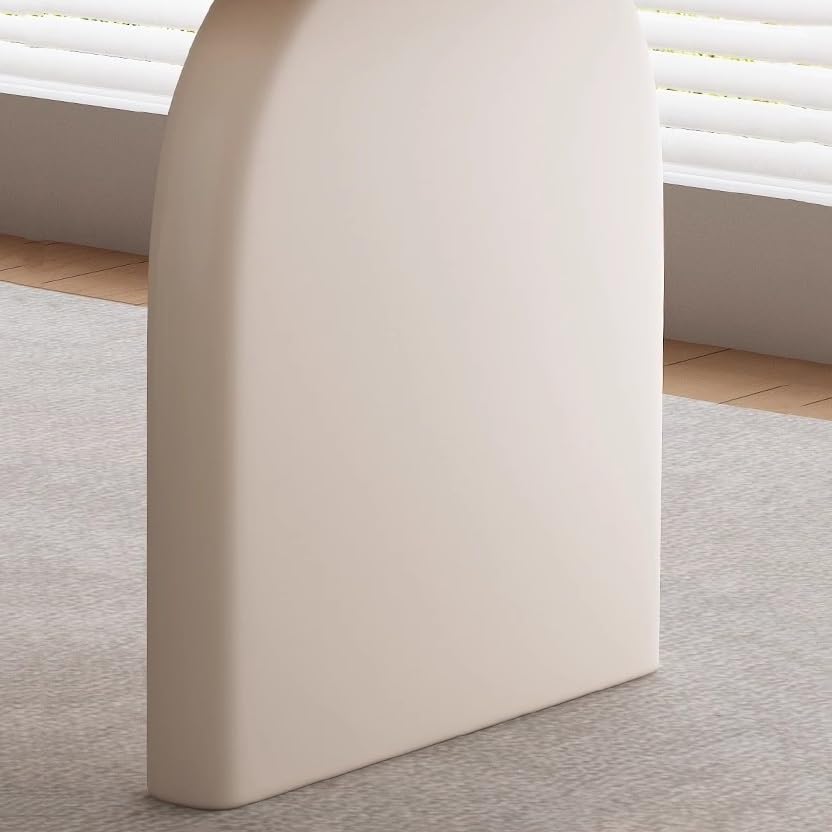 Cream White Wood Desk with Drawers