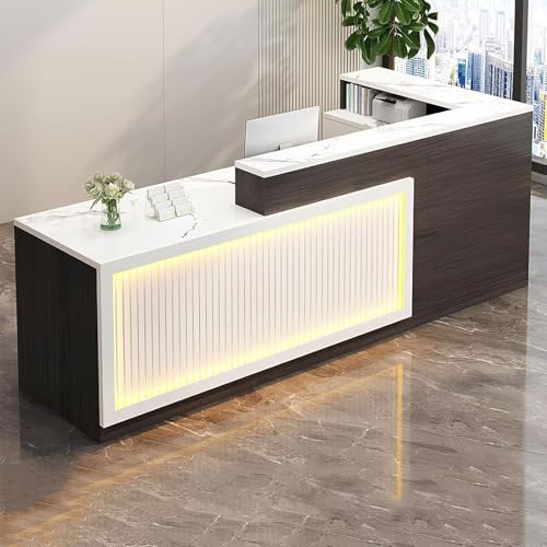 Compact L-Shaped Reception Desk with Lockable Drawers