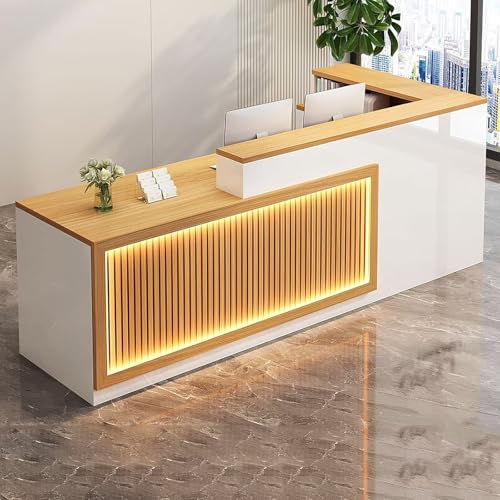 Compact L-Shaped Reception Desk with Lockable Drawers