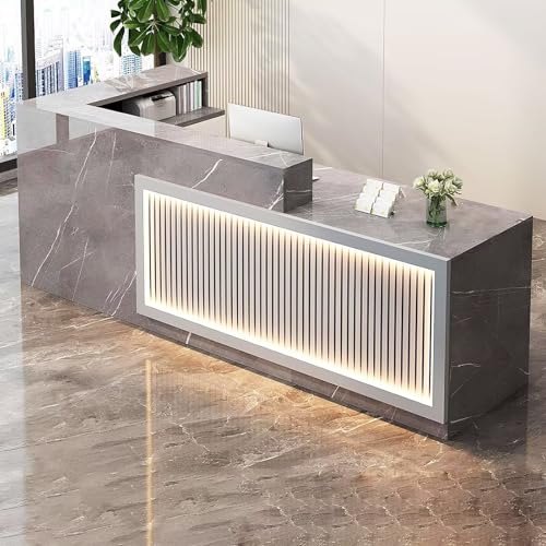 Compact L-Shaped Reception Desk with Lockable Drawers