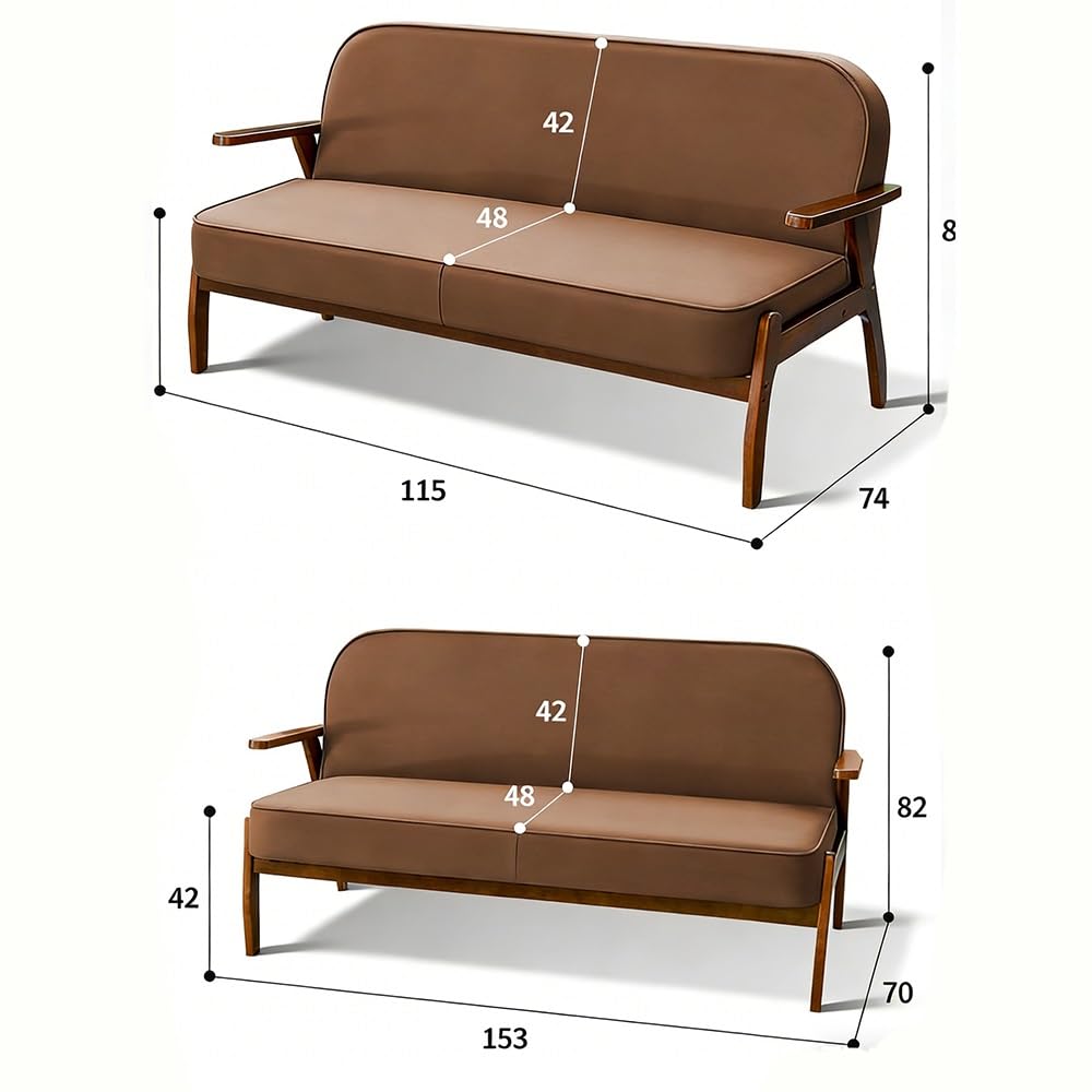 Mid-Century Leather Accent Chair for Office & Lounge