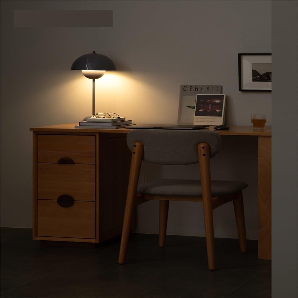 Solid Wood Desk with Bookcase Storage
