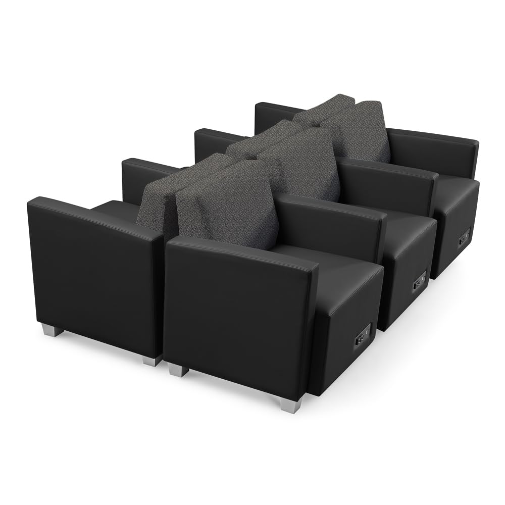 6-Piece Modular Reception Seating Set with AC Outlets