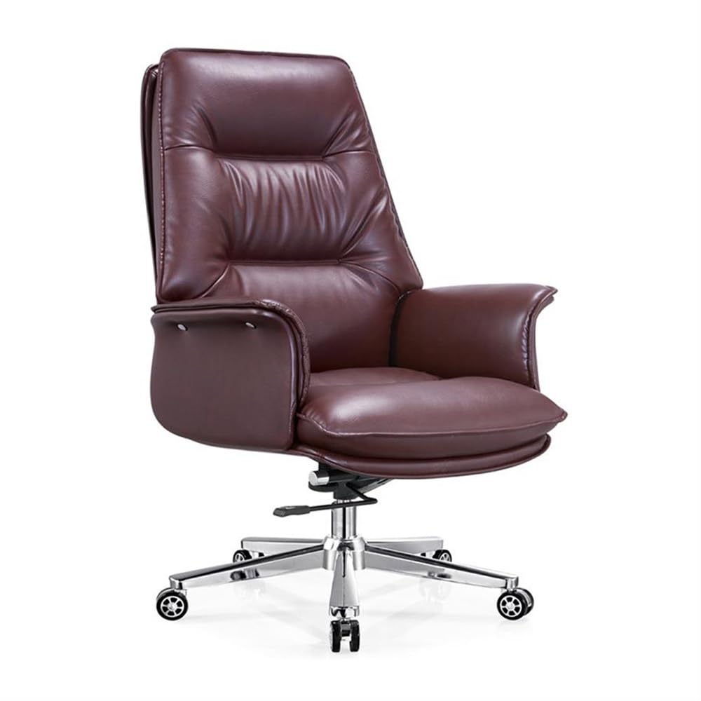 High-Back PU Leather Office Chair with Lumbar Support