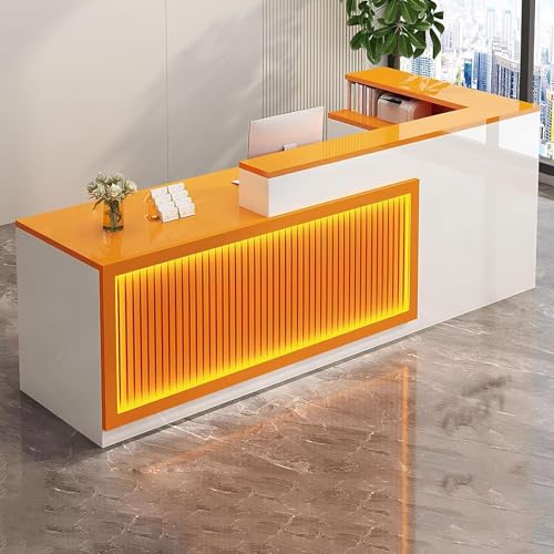 Compact L-Shaped Reception Desk with Lockable Drawers