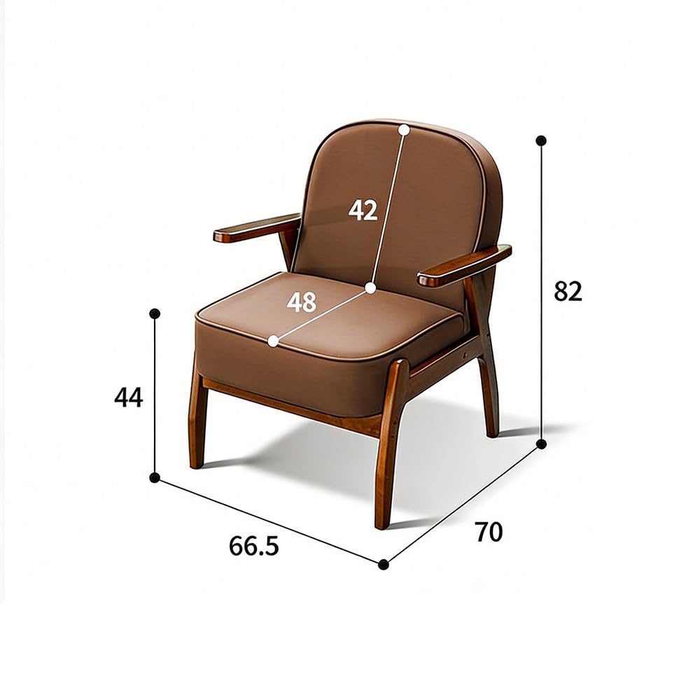 Mid-Century Leather Accent Chair for Office & Lounge