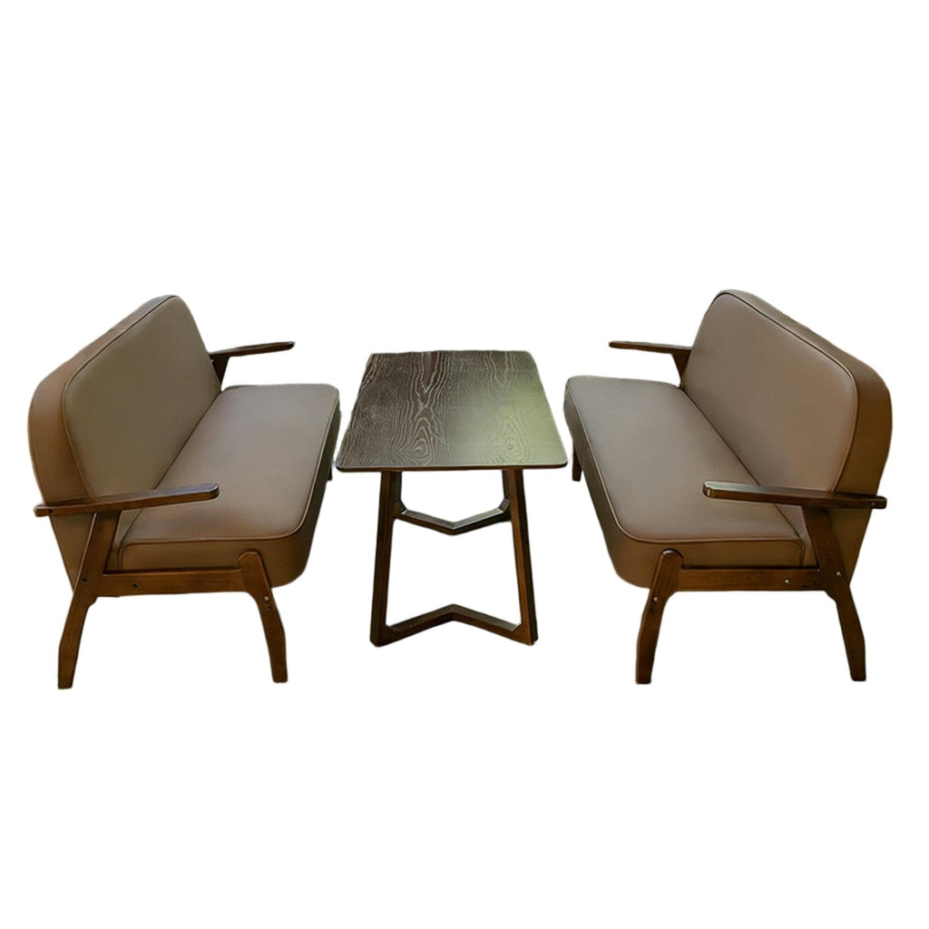 Mid-Century Leather Accent Chair for Office & Lounge
