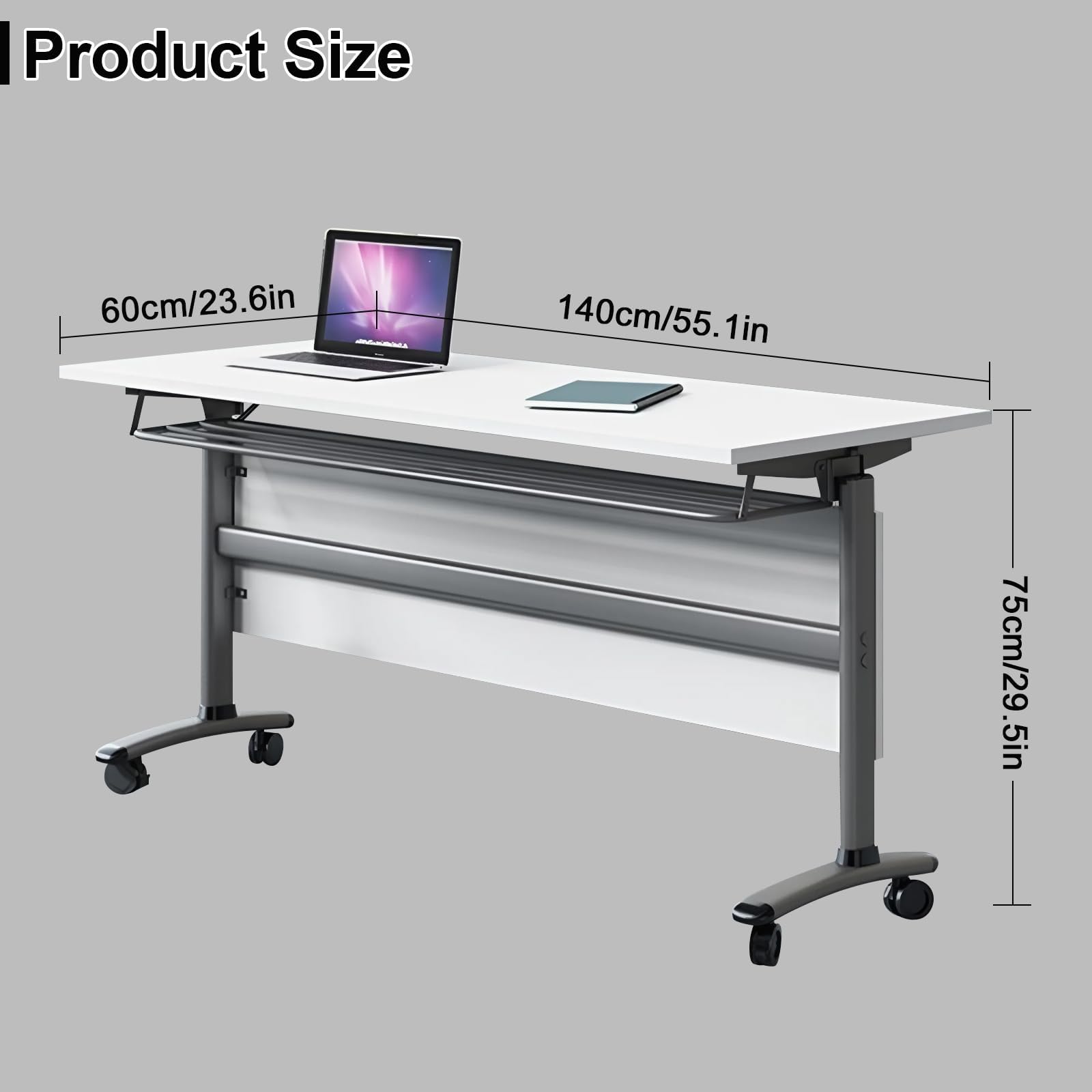 Mobile Folding Conference Table with Wheels