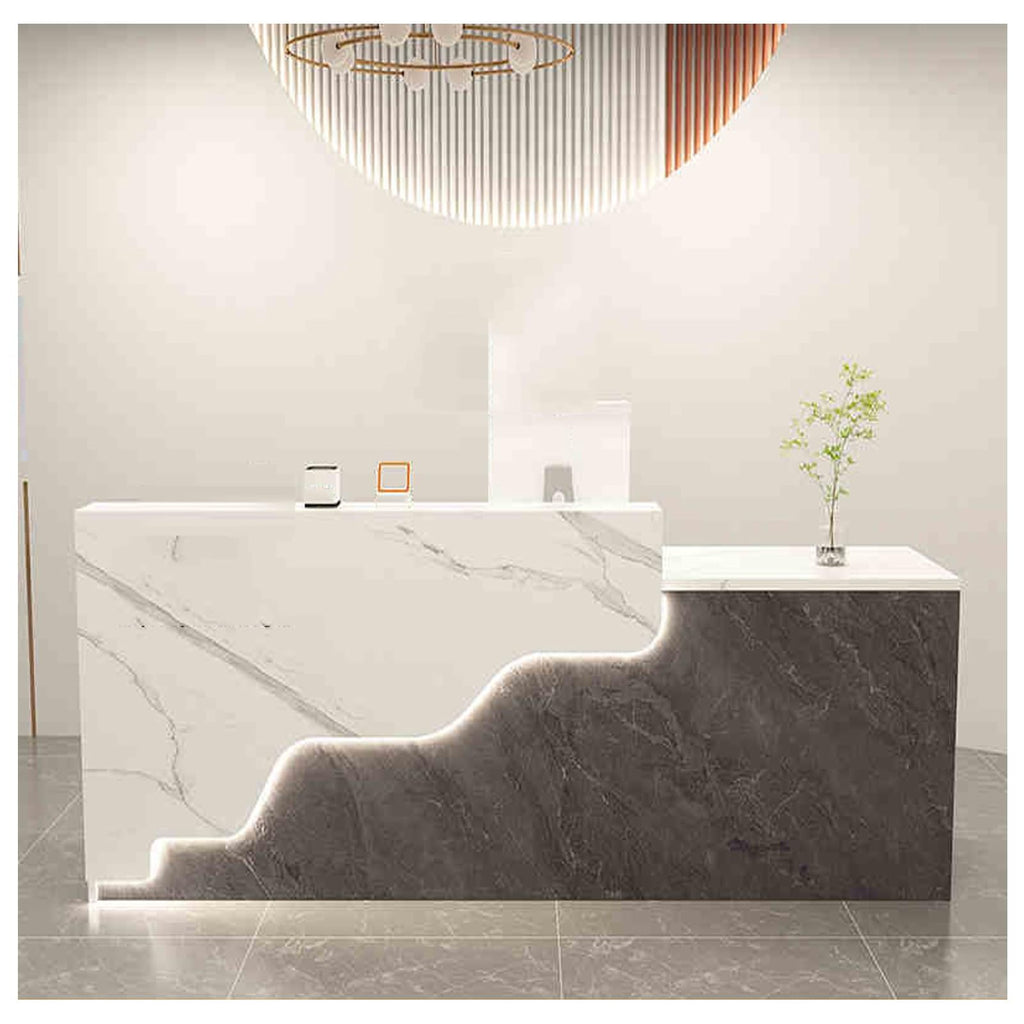 Modern White Reception Desk with Drawers