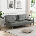 Futon Sofa Bed with Cup Holders & Armrests