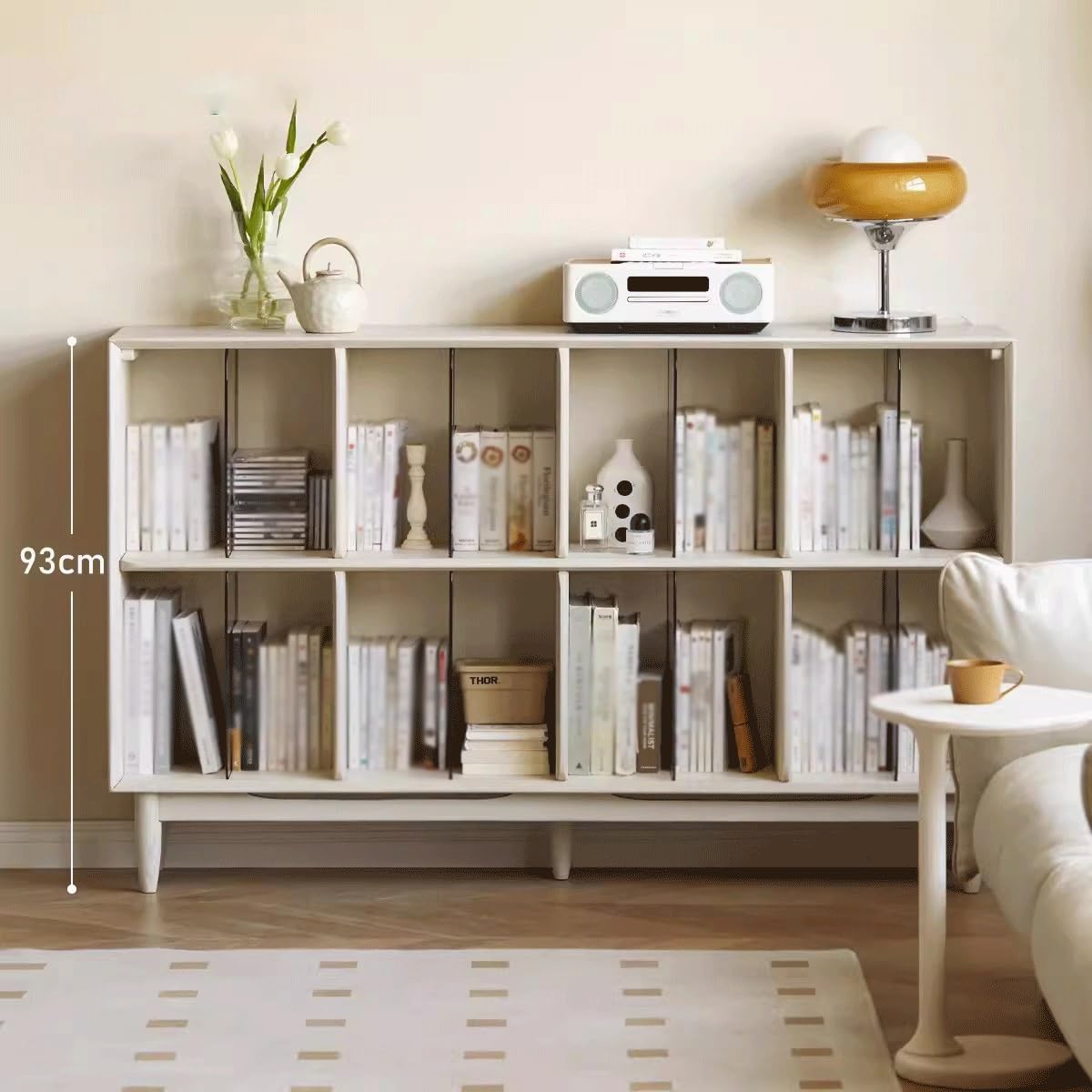 Solid Wood Open Bookcase Storage Shelf