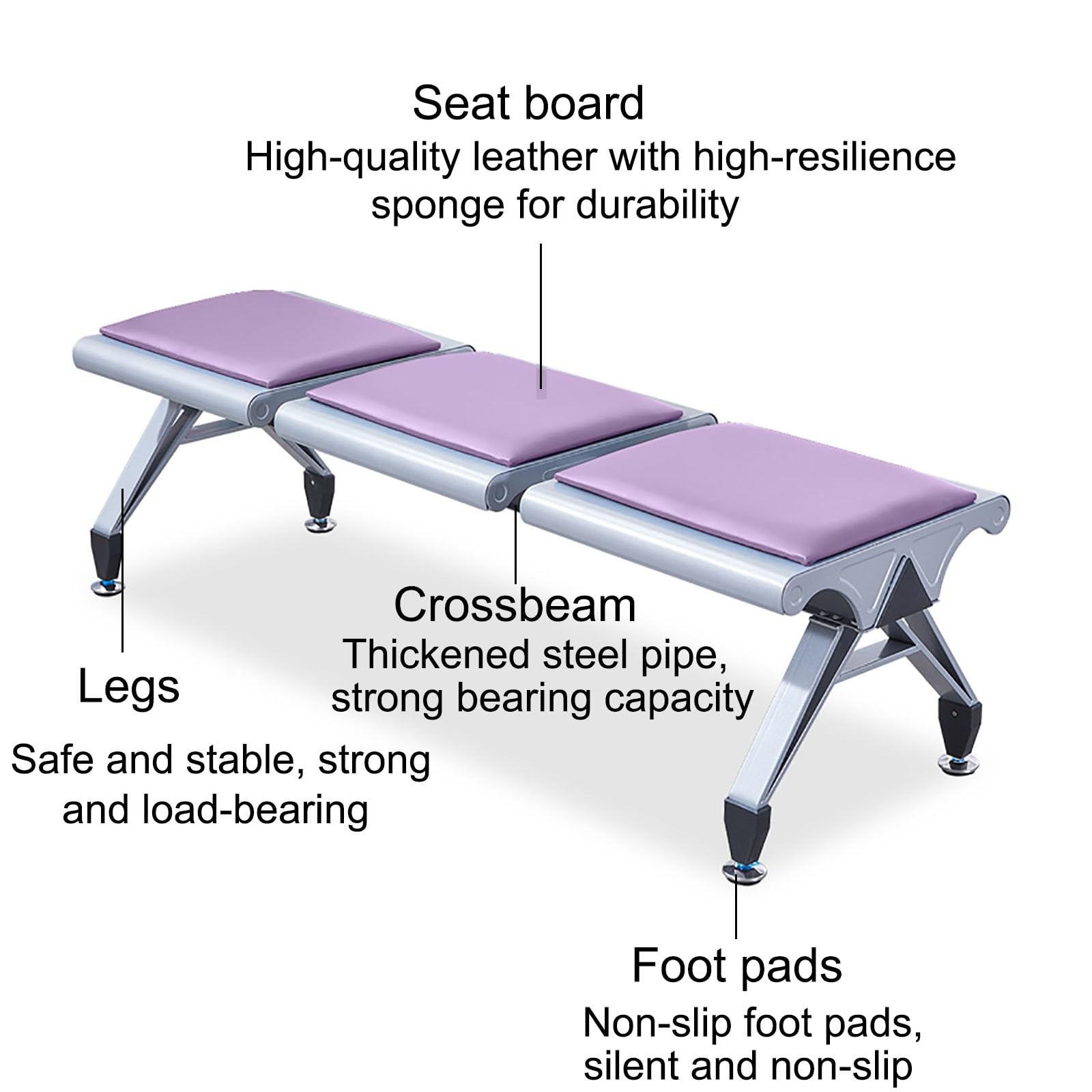 3-Piece 7-Seat Waiting Room Bench Set