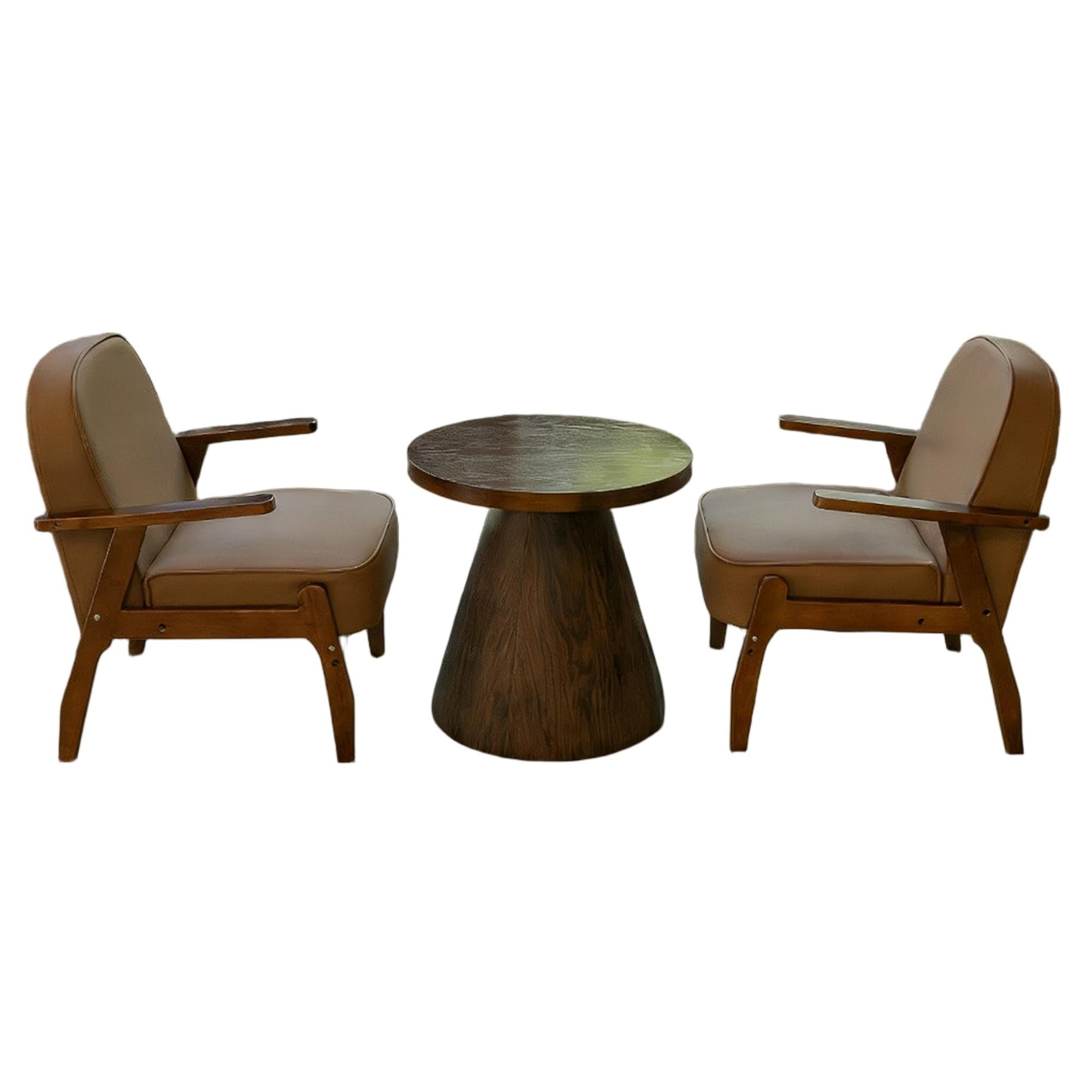 Mid-Century Leather Accent Chair for Office & Lounge