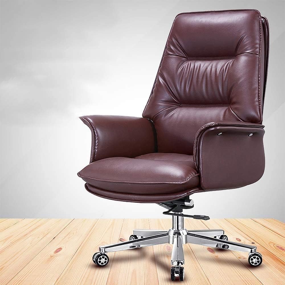 High-Back PU Leather Office Chair with Lumbar Support