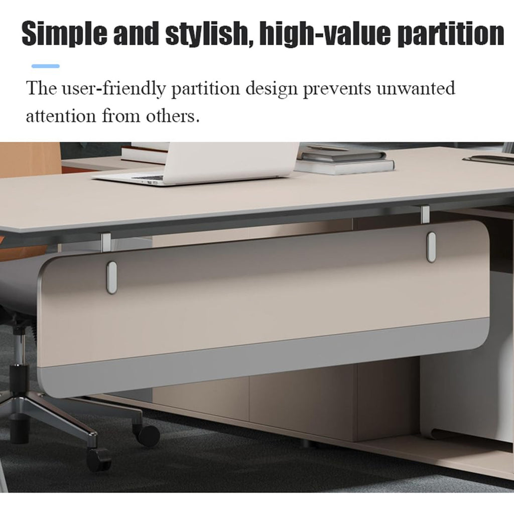 L-Shaped Executive Desk with File Cabinet