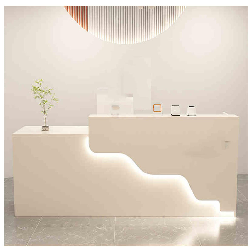 Modern White Reception Desk with Drawers
