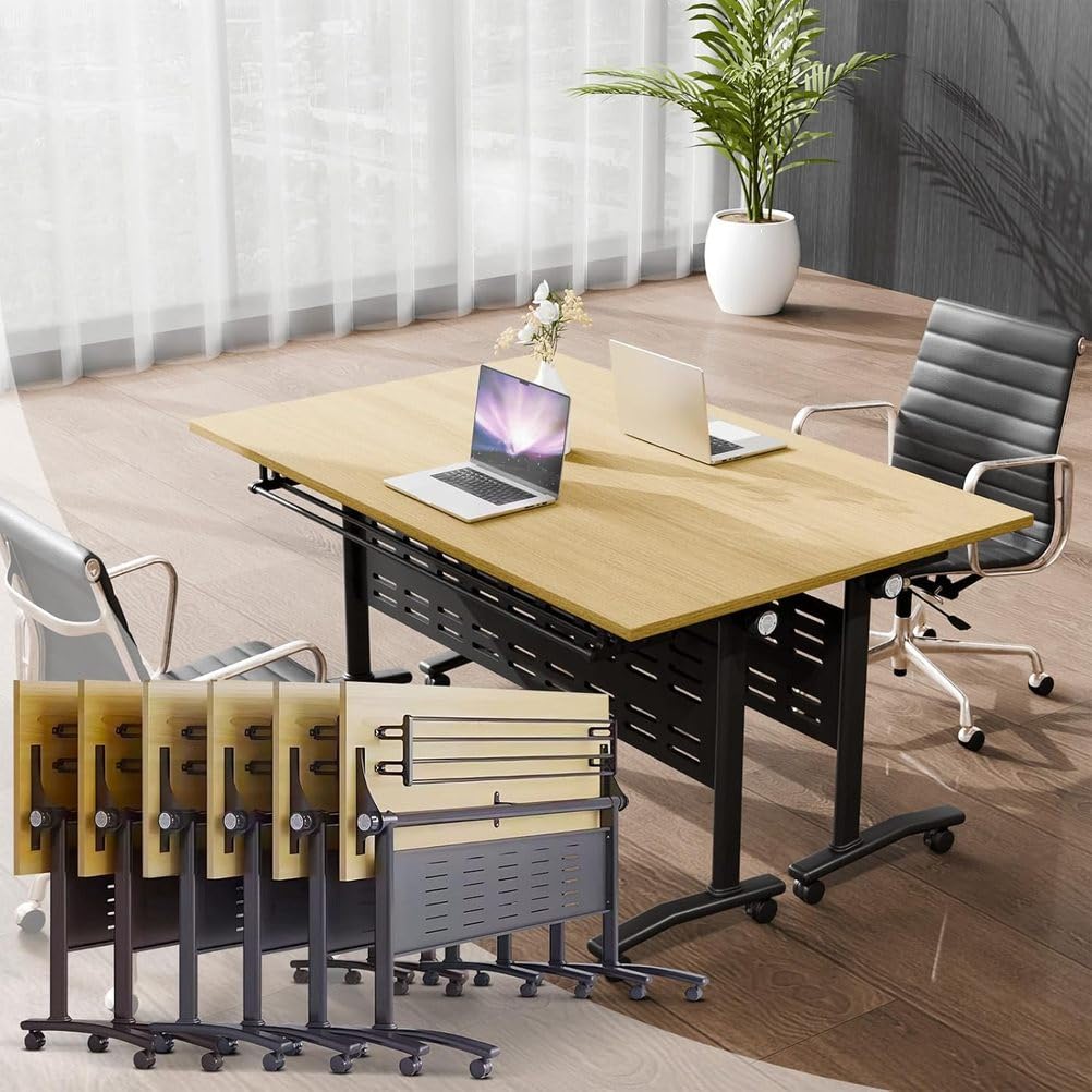 Foldable Mobile Conference Table with Wheels