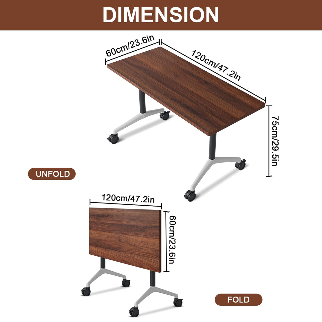 Folding Conference Table with Wheels for Office & Training Rooms