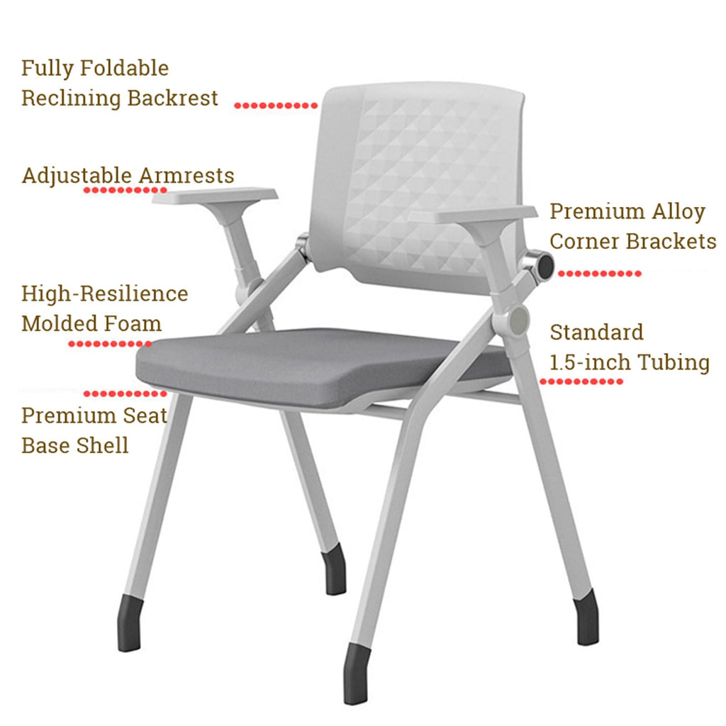 10-Pack Folding Conference Chairs with Backrest
