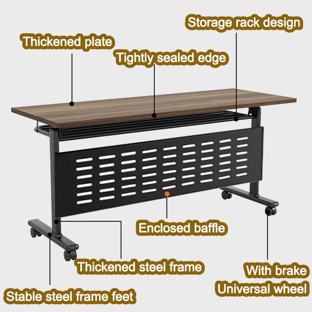 Portable Folding Conference Table with Wheels