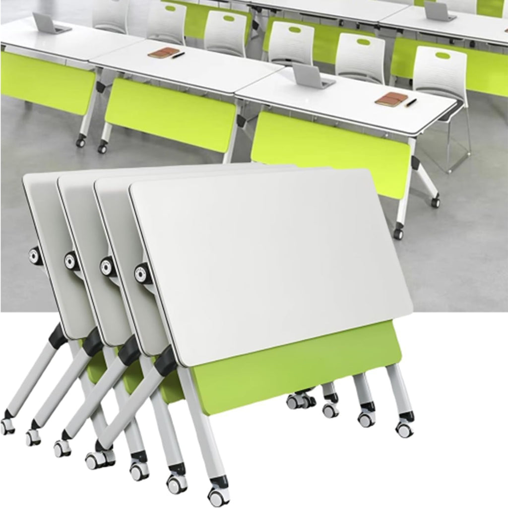 4-Pack Mobile Folding Conference Tables with Lockable Wheels