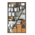 Multi-Layer Metal Bookshelf Storage Rack