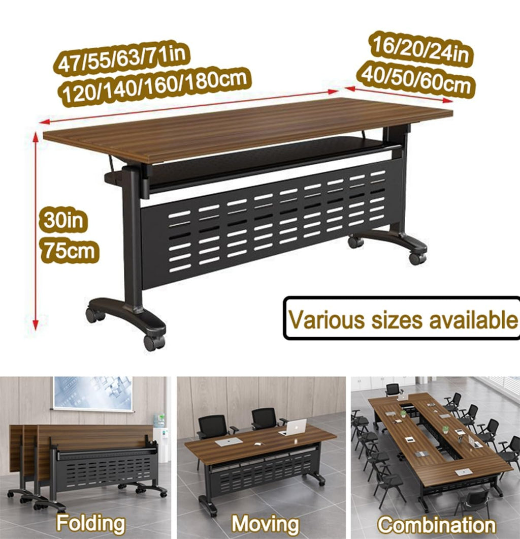 Portable Folding Conference Table with Wheels